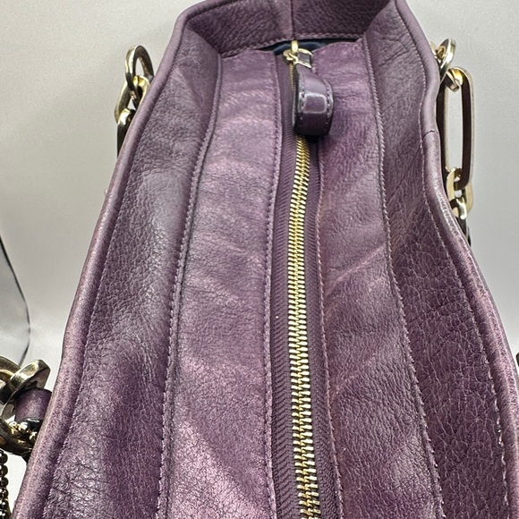 Coach Deep Purple Leather Tote - Picture 6 of 16